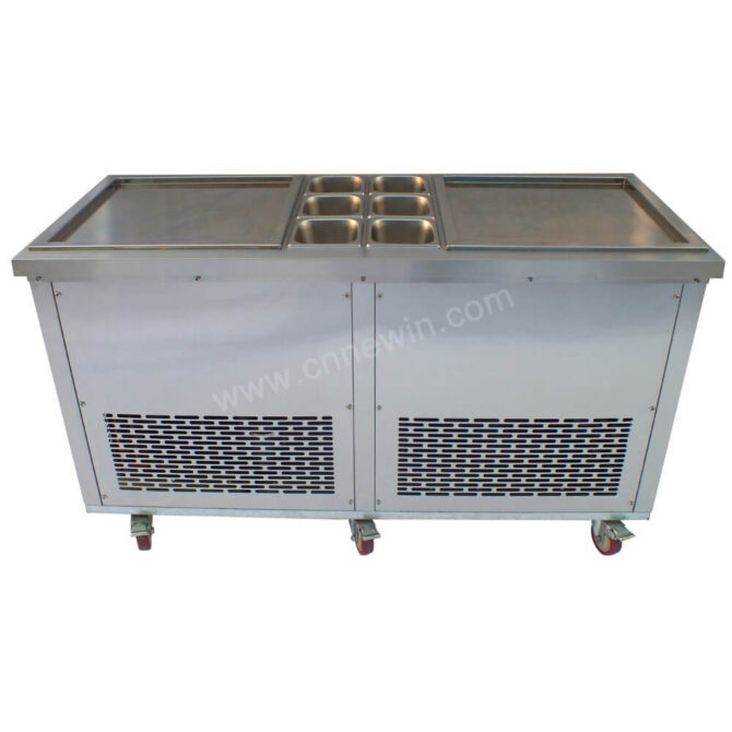 Commercial Double Square Pan Fried ice cream machine CB-500SF+6 - Imagem 2