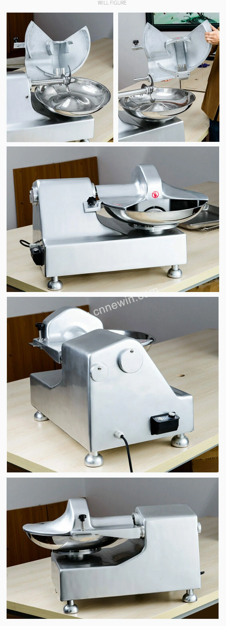 Mesin pemotong mangkuk Daging Elektrik atas meja HLQ 8 5
